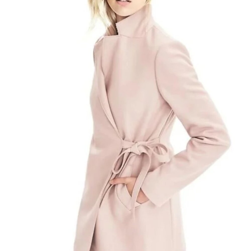 Banana Republic W’s XS Italian Wool Melton Wrap Coat-Blush Pink